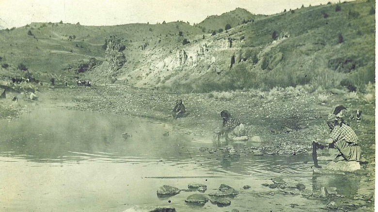 Native Americans at hot springs