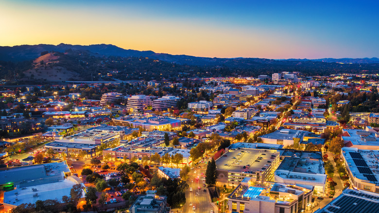 Downtown Walnut Creek at dusk