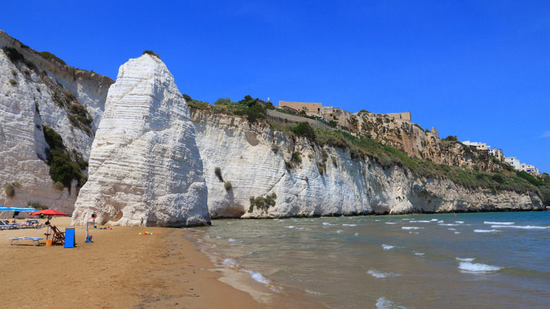 Beach and cliffside in Gargano National Park