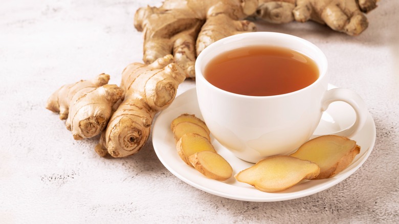 Ginger tea with ginger root