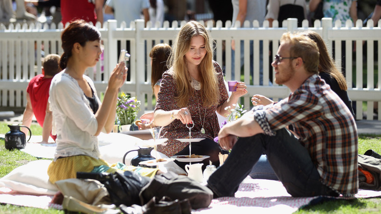 Friends enjoying fika