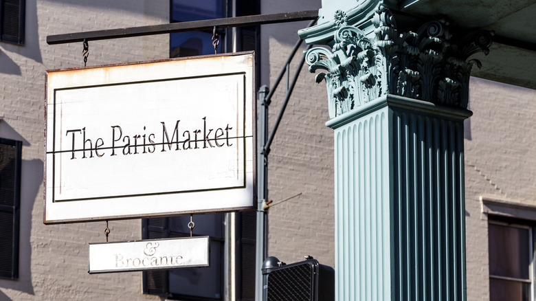 The Paris Market and Brocante shop sign in Savannah, Georgia