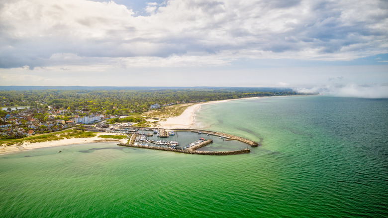 Aerial view of Danish coast