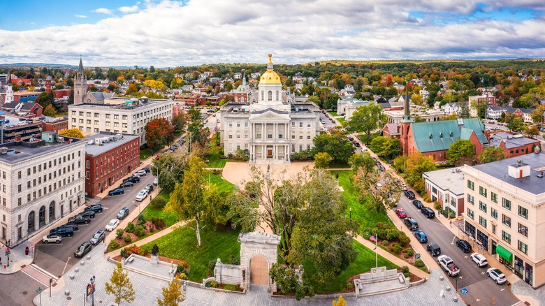 Concord, New Hampshire city landscape from above