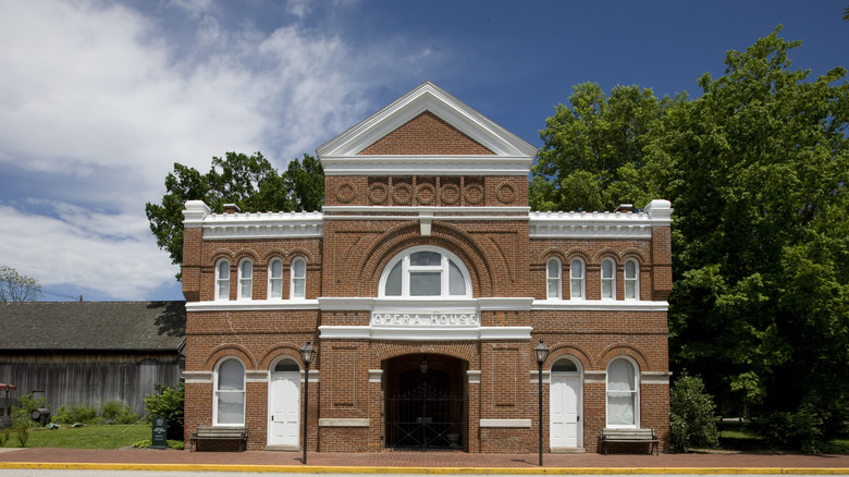 View of the historic opera house in New Harmony, Indiana