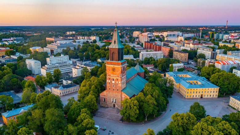 aerial view of Turku, Finland