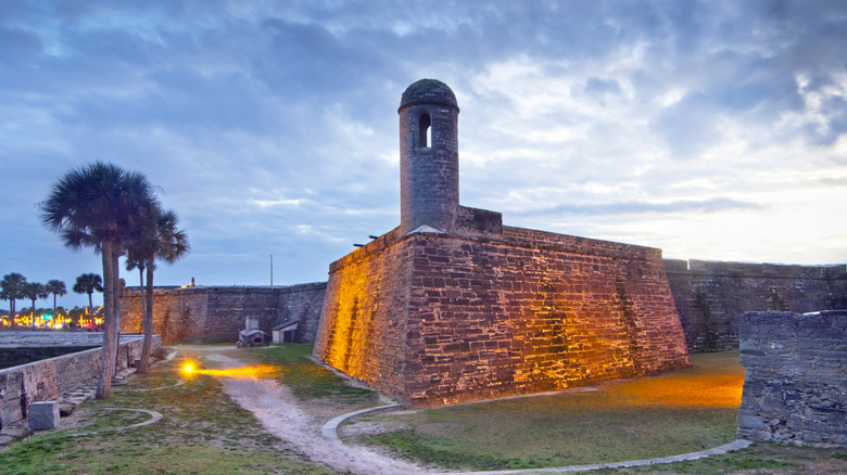 Castillo de San Marcos National Monument at night