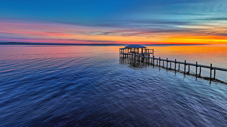 Beautiful sunset over the Apalachicola Bay