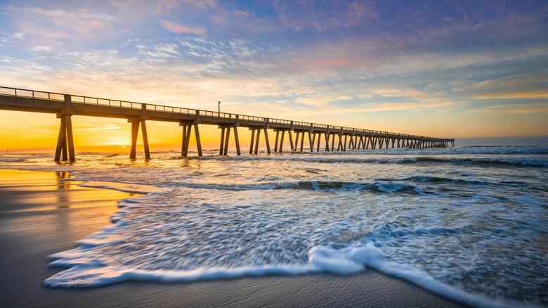 Navarre Beach Fishing Pier at sunset