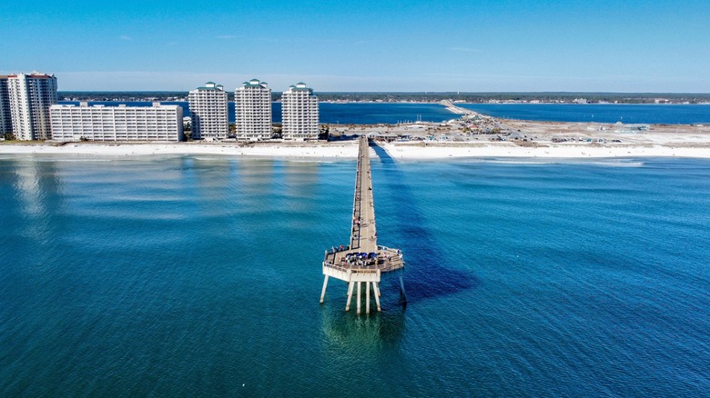 Ariel view of Navarre Beach Fishing Pier