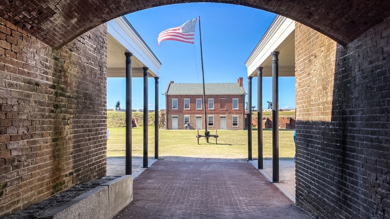 View of fort and flag