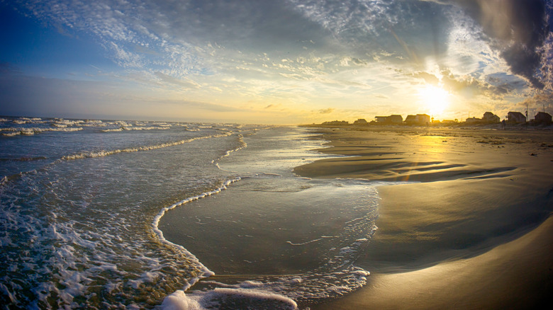 sunset on texas beach