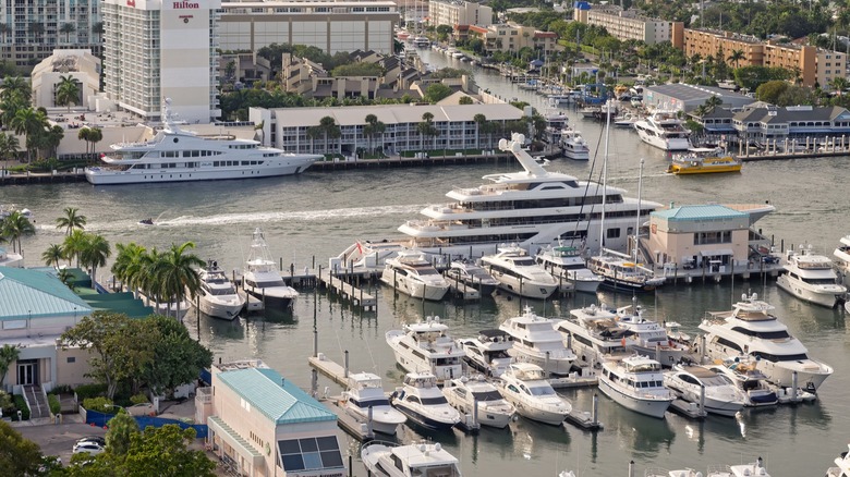 Aerial view of Pier Sixty-Six marina