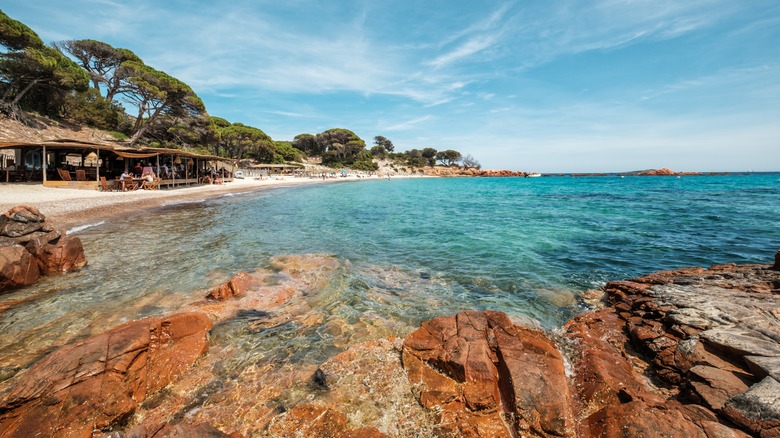 Beach clubs at Plage de Palombaggia