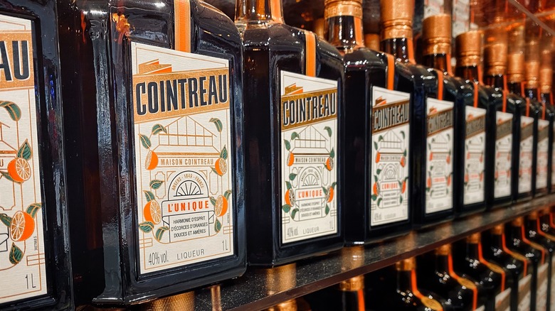 A row of Cointreau bottles