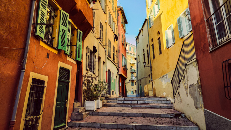 The colorful streets of Vieux Nice in Nice, France