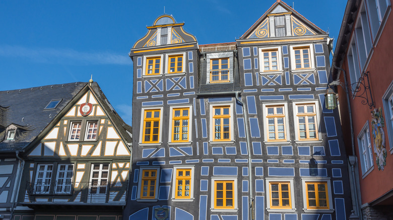 Idstein's legendary crooked house in Germany