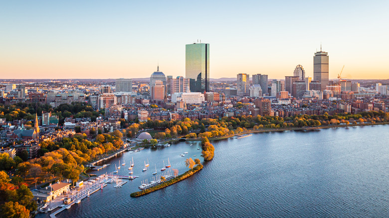 An aerial view of Boston, Massachusetts
