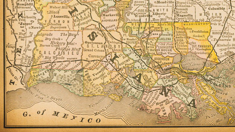 Old map of Louisiana