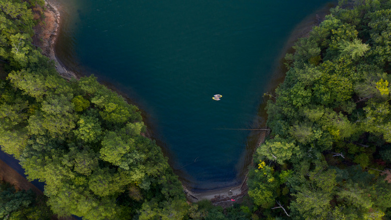 Aerial view of Carters Lake, Georgia