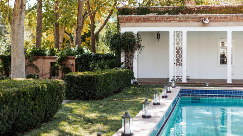 Saltwater pool in Los Poblanos Historic Inn & Organic Farm, New Mexico