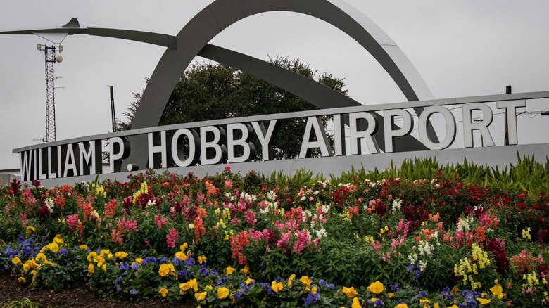 William Hobby Airport sign Houston