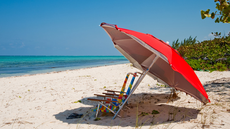 umbrella on Barker's Beach