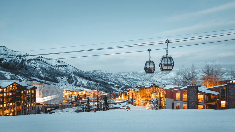 View of Snomass Village and gondola