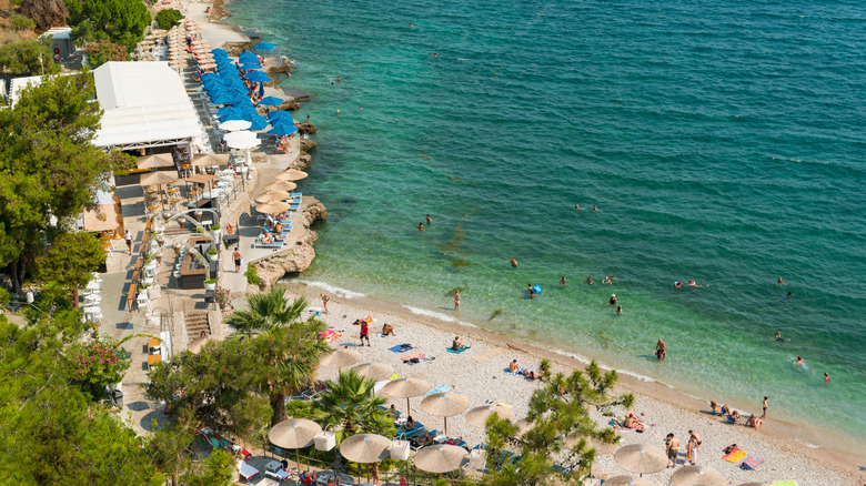 Arvanitia Beach in Nafplio, Greece