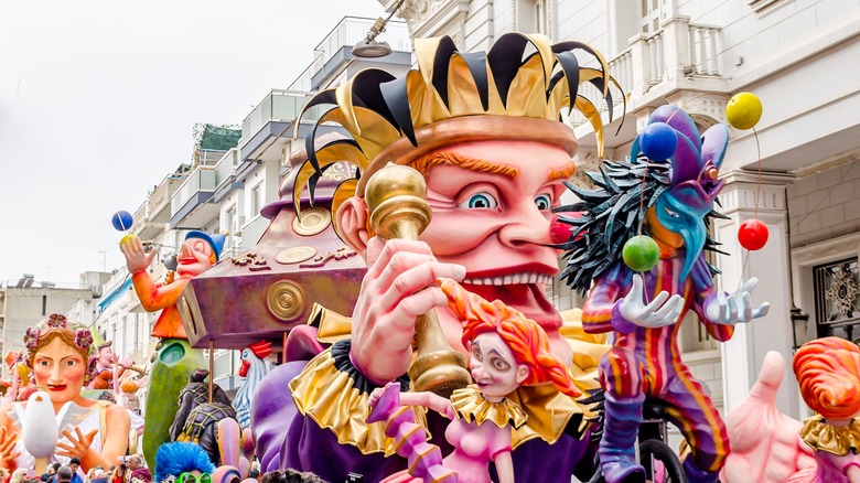 Floats in a parade during Carnival in Patras, Greece