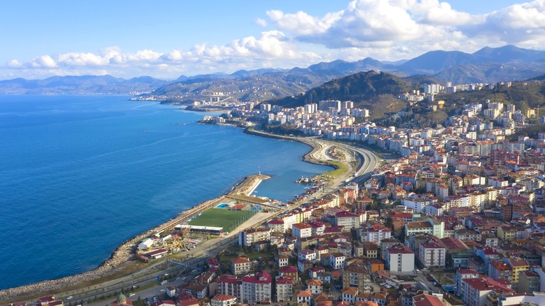 The Turkish city of Giresun overlooking the Black Sea