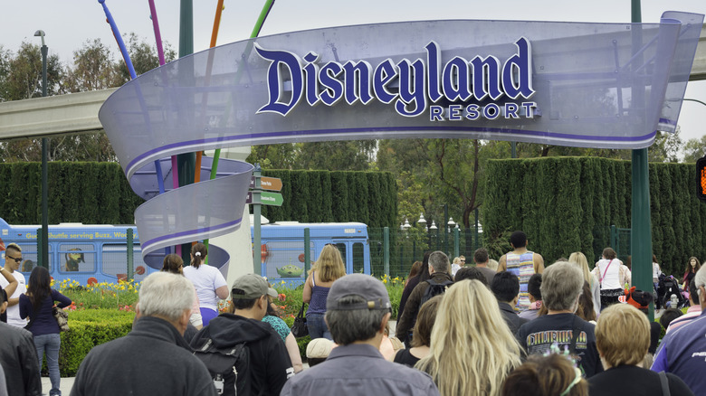 Crowds of people at Disneyland, CA