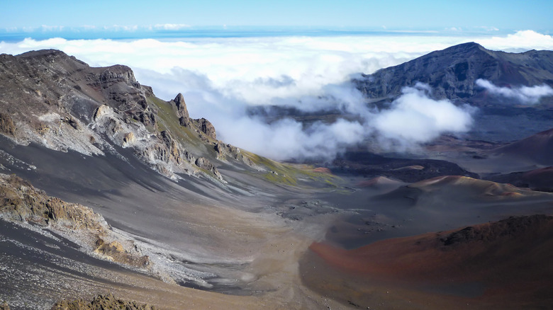 View of the lunar-like landscape of Haleakalā National Park