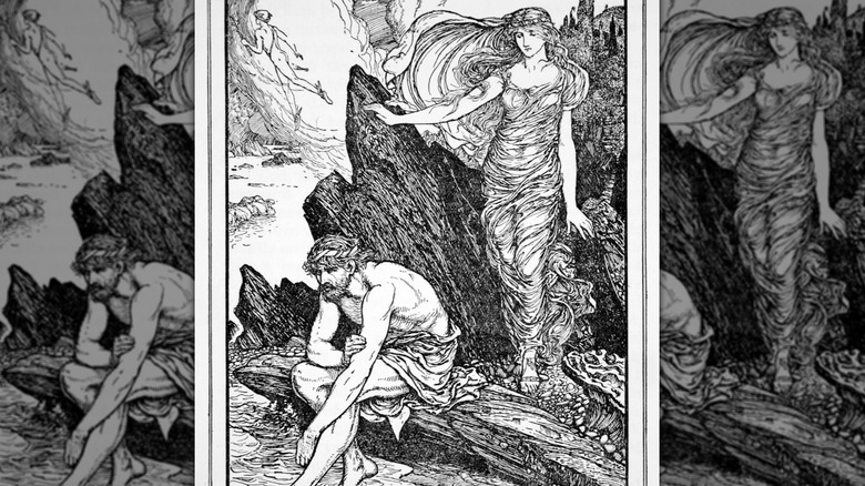 illustration Calypso and Odysseus 