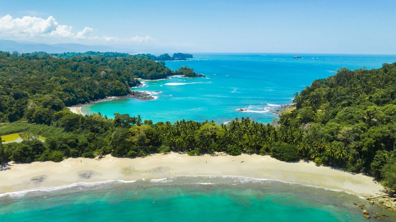 Crescent-shaped beach in Costa Rica