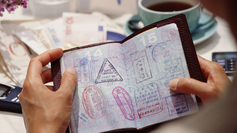 Person holding passport