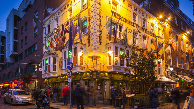 Exterior of an Irish pub