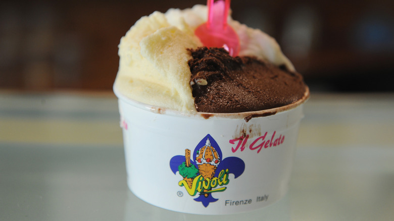 A cup of authentic Italian gelato