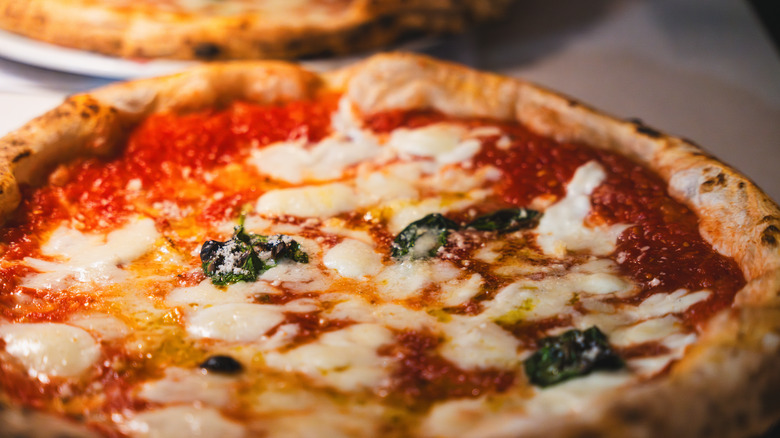 Neapolitan pizza closeup