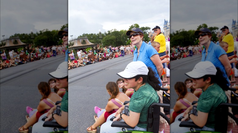 Guests waiting for Disney parade