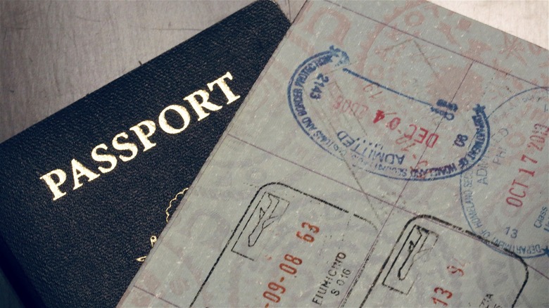 American passport with stamps