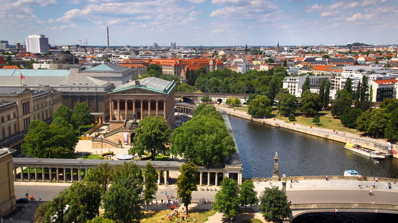 An aerial view of central Berlin, Germany, in the daytime