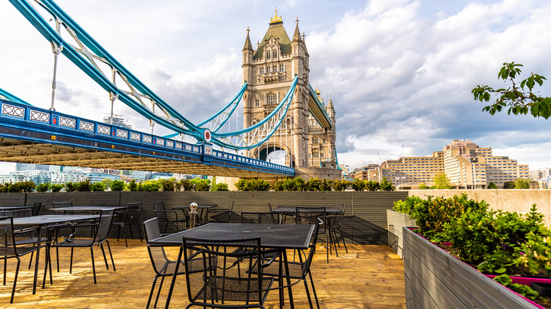 the seating area outside The Vault 1894 in London