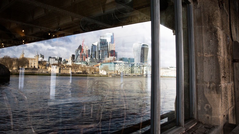 The view of London from inside The Vault 1894 pub