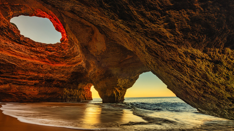 Benagil cave at sunset