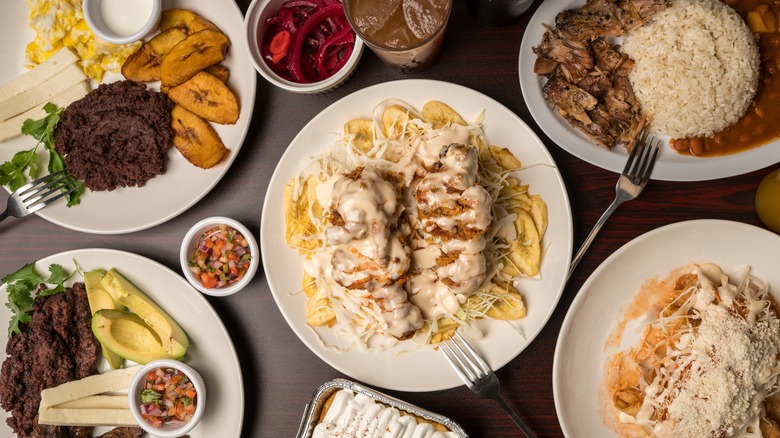 Plates of traditional Honduran food