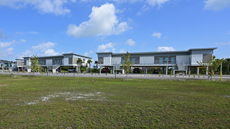 The Flamingo Lodge, made of elevated shipping containers, in Everglades National Park, Florida