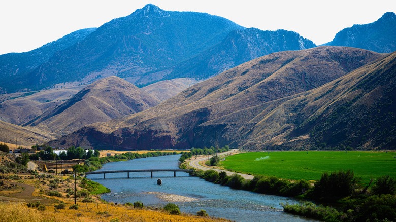 Salmon River running through the city of Salmon in Idaho