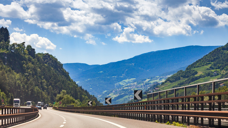 Highway in Northern Italy (South Tyrol), connecting to Austria through the Alps