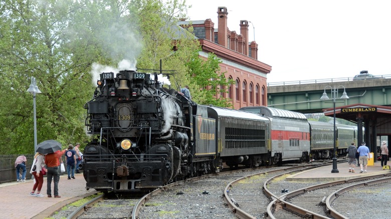 The Western Maryland Scenic Railroad train in Cumberland